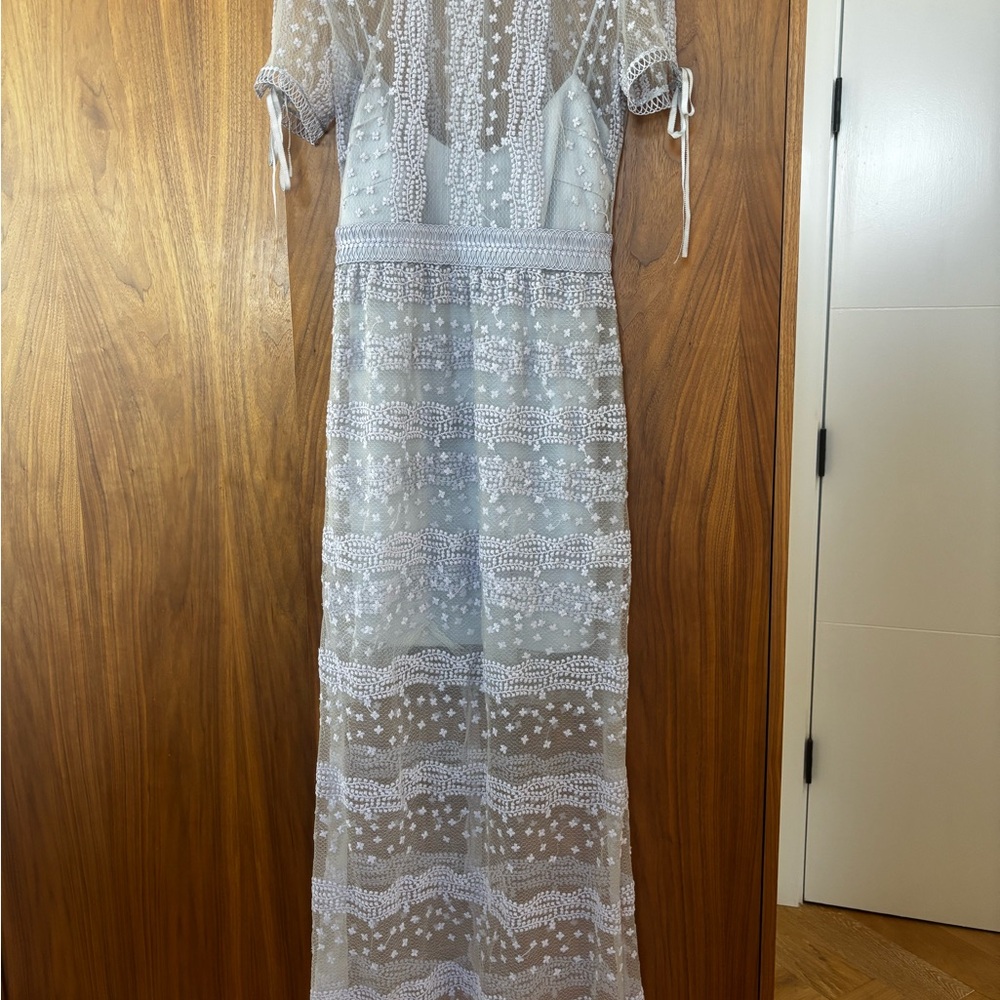 Self-Portrait Lilac Sheer Dress